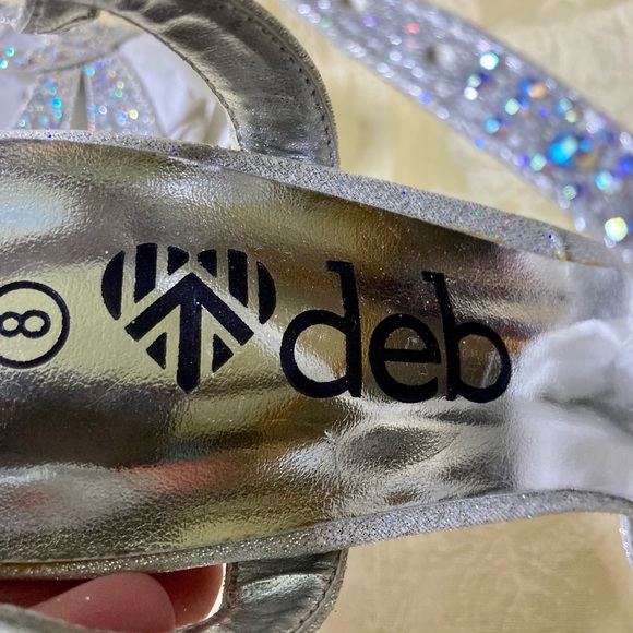 NWT DEB VICE-123 OPEN TOE GLITTER HEELS - Picture 16 of 16